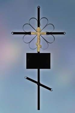 Крест на могилу металлический "Стандарт" простой