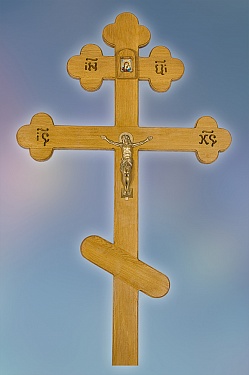 Крест на могилу из дуба "Элитный" ножка металл